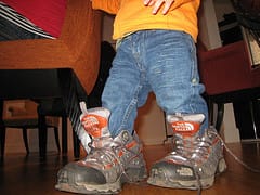 small child, big shoes photo