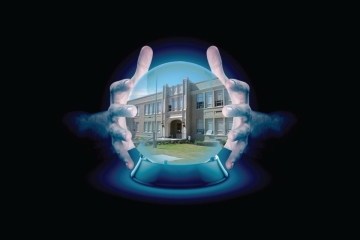 Crystal Ball with Charter School inside